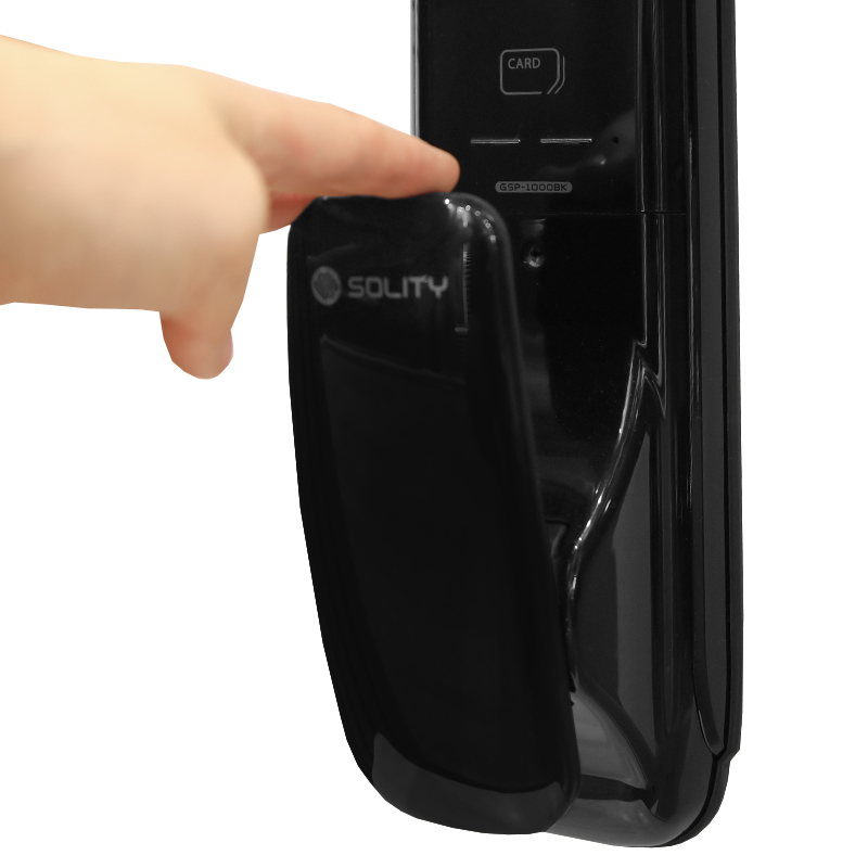 Врезной электронный дверной замок Solity GSP-1000BK BLACK с отпечатком пальца