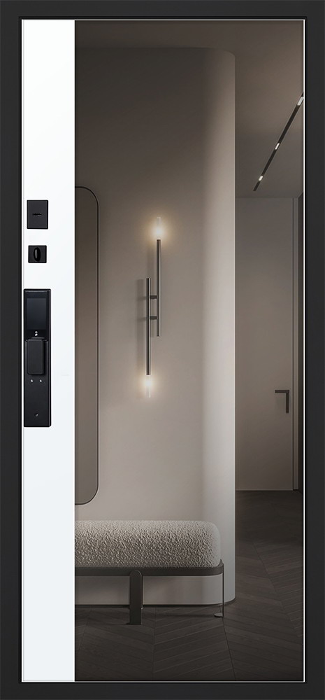 Входная дверь Стальная дверь Сапсан с зеркалом (биометрический замок Smart lock DZ 888)