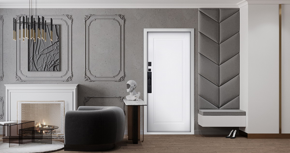 Входная дверь Стальная дверь Plata (биометрический замок Smart lock DZ 888)