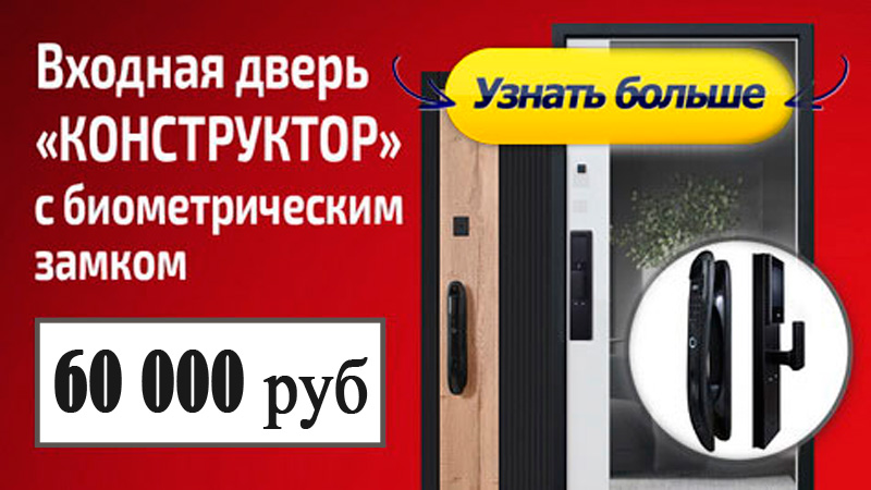 Входная дверь Стальная дверь Конструктор с зеркалом (биометрический замок DZ 888)