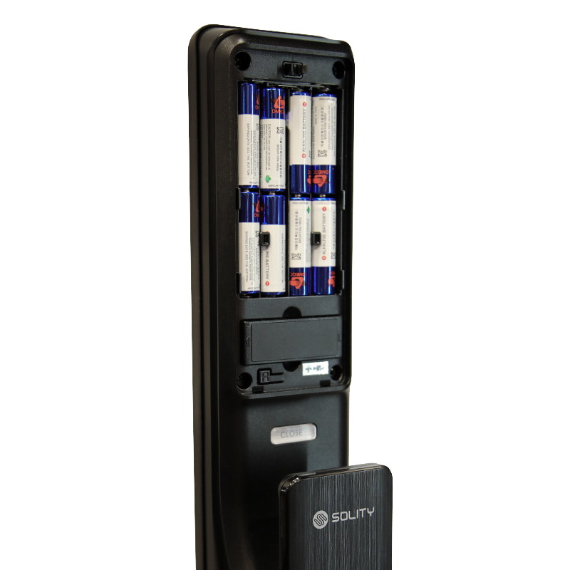 Врезной электронный дверной замок Solity GSP-2000BK BLACK с отпечатком пальца