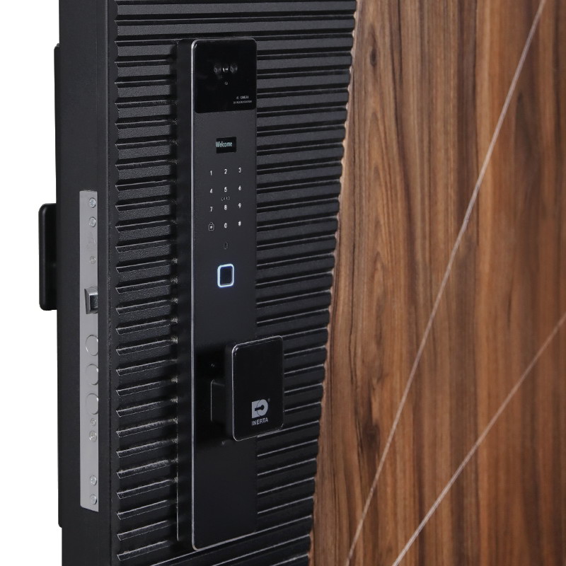 Входная дверь Стальная дверь Сапсан с зеркалом (биометрический замок Smart lock К06)