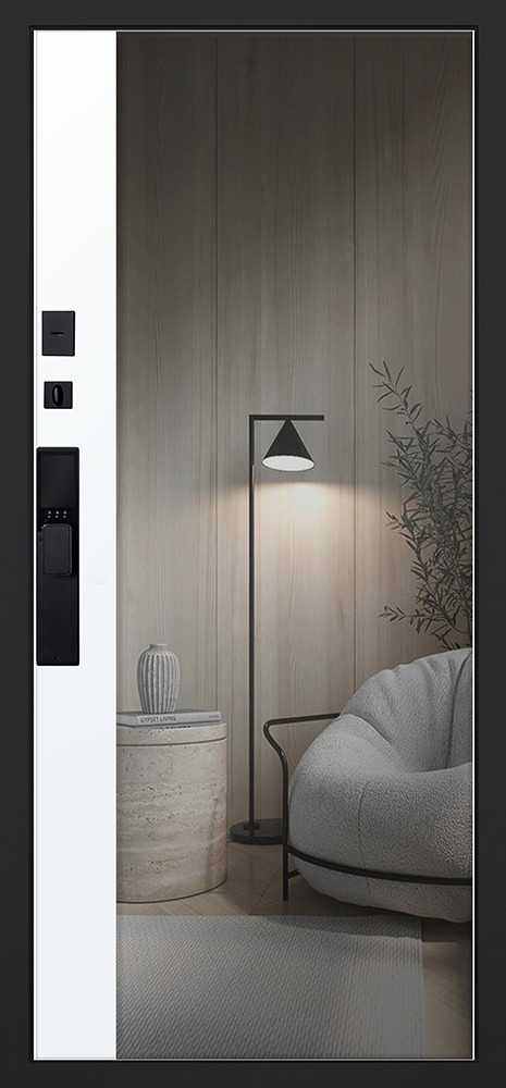 Входная дверь Стальная дверь Сапсан с зеркалом (биометрический замок Smart lock Y23)