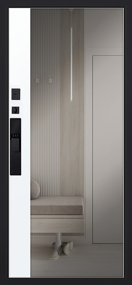Входная дверь Стальная дверь Plata с зеркалом (биометрический замок Smart lock Y12)
