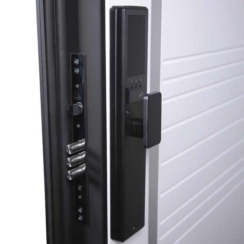 Входная дверь Стальная дверь Обсидиан 3D (биометрический замок Smart lock Y23). Заказная модель.