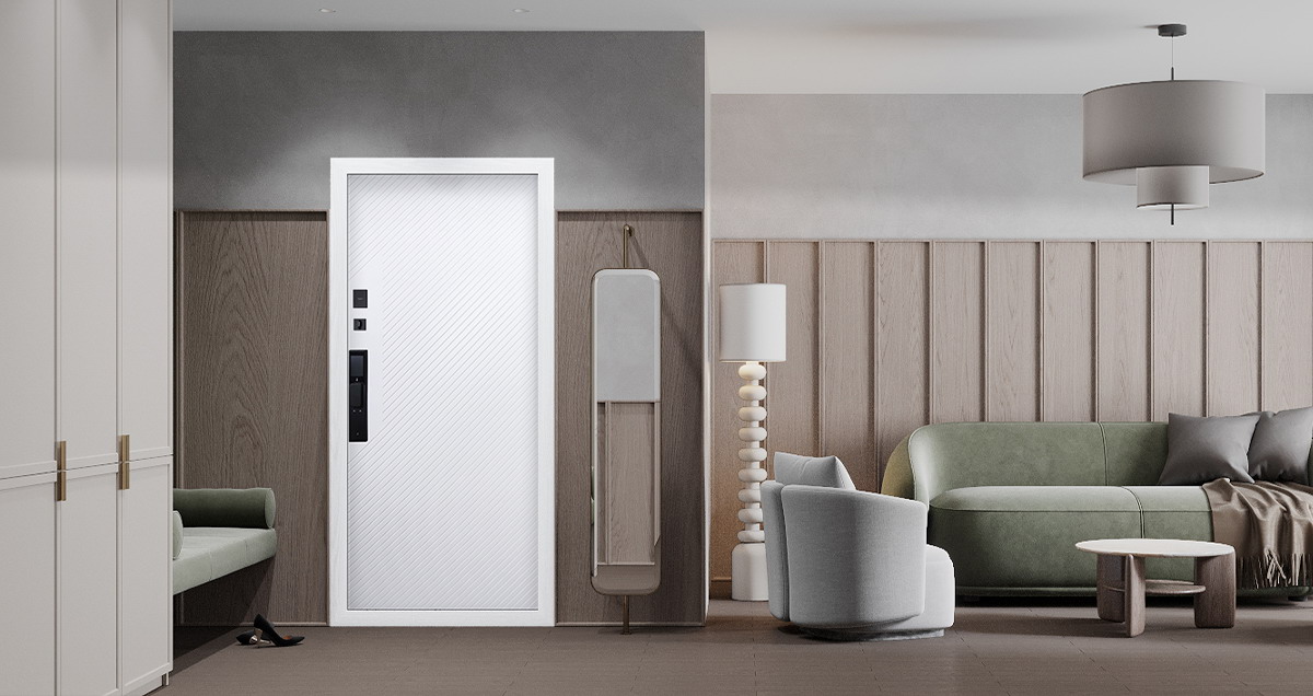 Входная дверь Стальная дверь Лион (биометрический замок Smart lock DZ 888). Заказная модель.