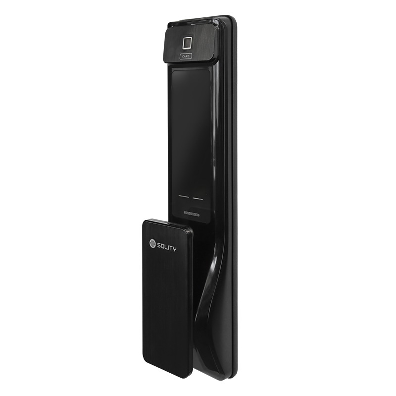 Врезной электронный дверной замок Solity GSP-2000BK BLACK с отпечатком пальца