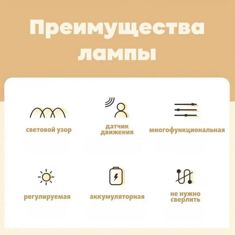 Светильник беспроводной плоский 20 см.
