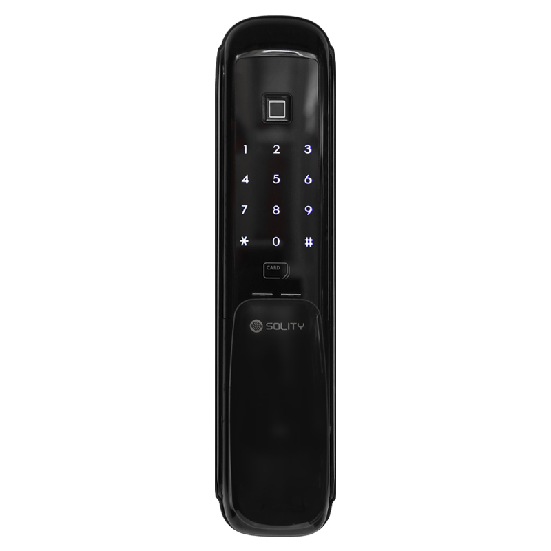 Врезной электронный дверной замок Solity GSP-1000BK BLACK с отпечатком пальца