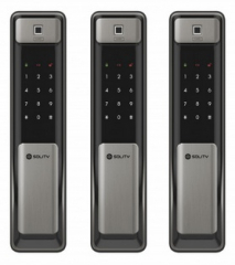 Врезной электронный дверной замок Solity GSP-2000BK Dark Silver с отпечатком пальца